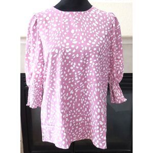 NoraCora Women's Casual Pleated Round Neck Boho Top  Small  NWT